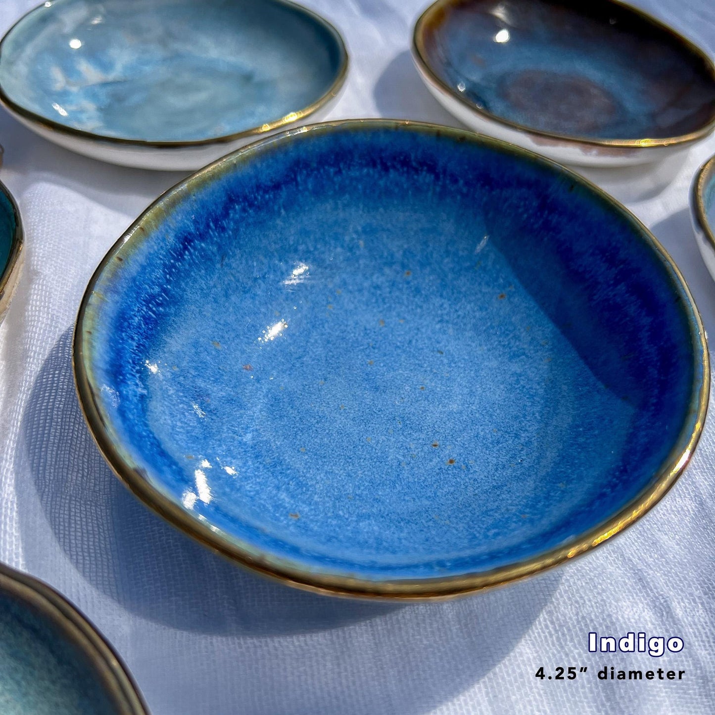22k Gold-Rimmed Ceramic Ring Dishes