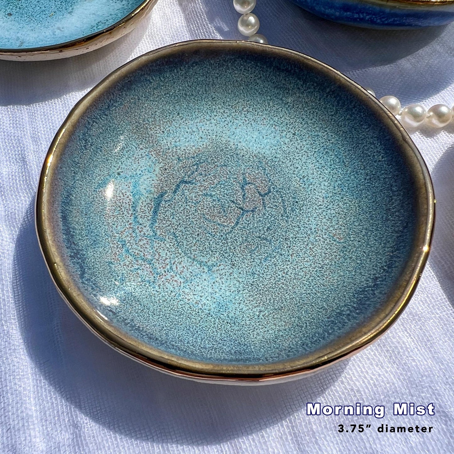 22k Gold-Rimmed Ceramic Ring Dishes