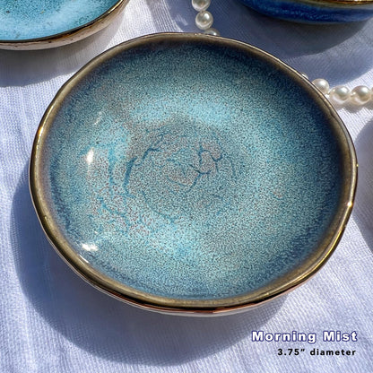 22k Gold-Rimmed Ceramic Ring Dishes