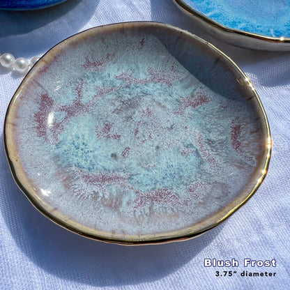 22k Gold-Rimmed Ceramic Ring Dishes