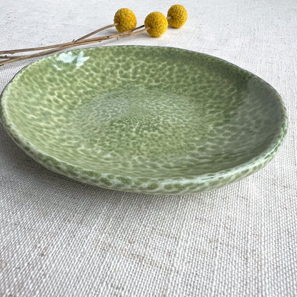 Spearmint Pebbled Porcelain Dish