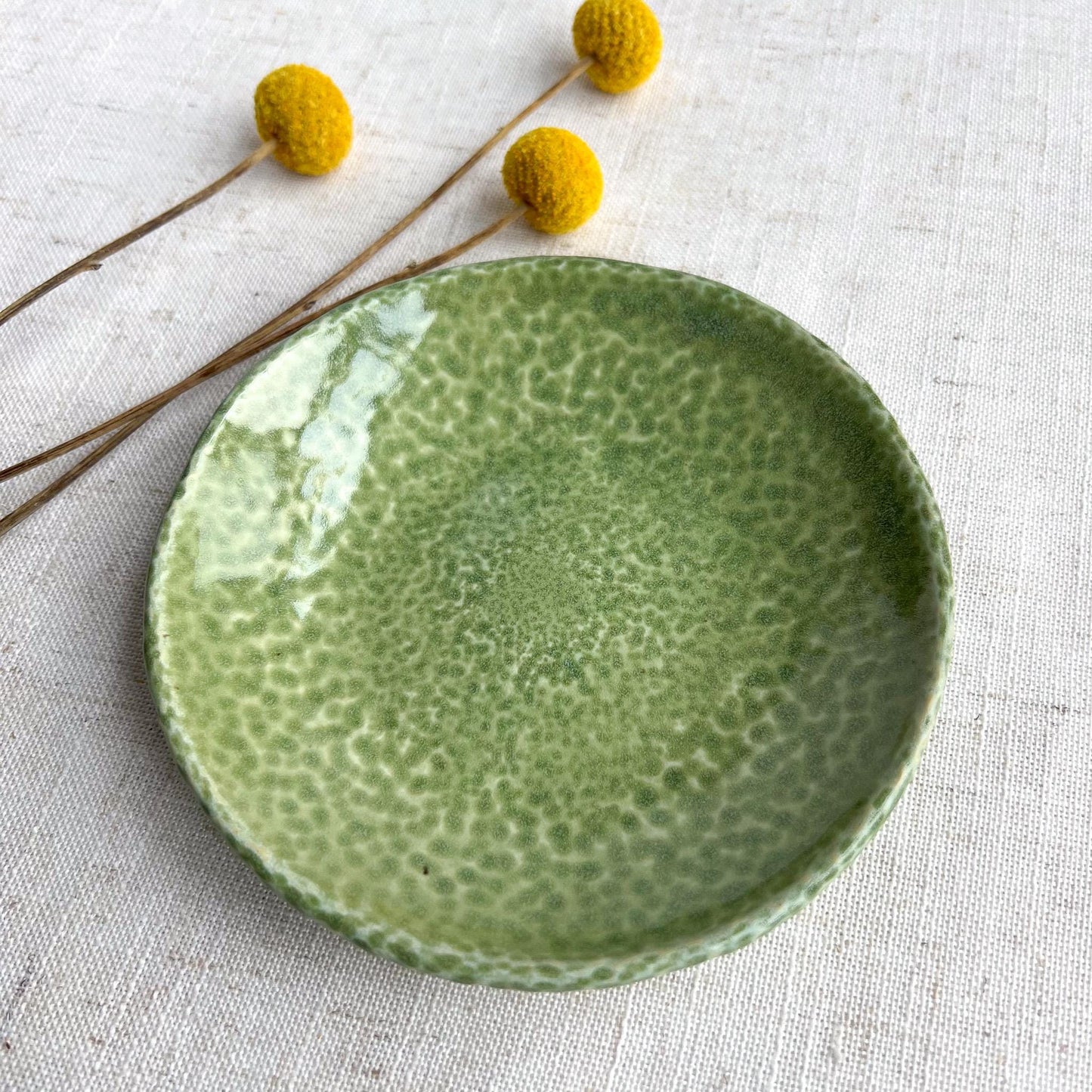Spearmint Pebbled Porcelain Dish