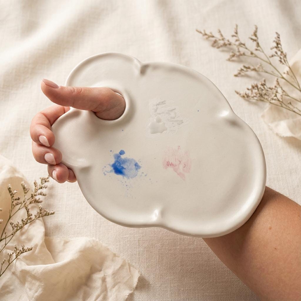 Ceramic Paint Palette Watercolor Color Palette Art Supplies Gift for Artists