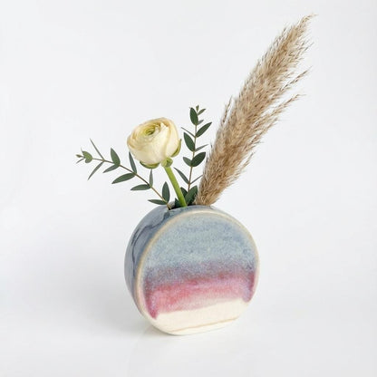 Blue & Pink Ceramic Bud Vase