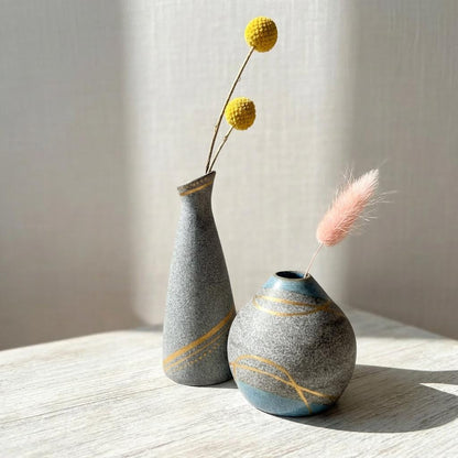Grey Granite Clay Bud Vases