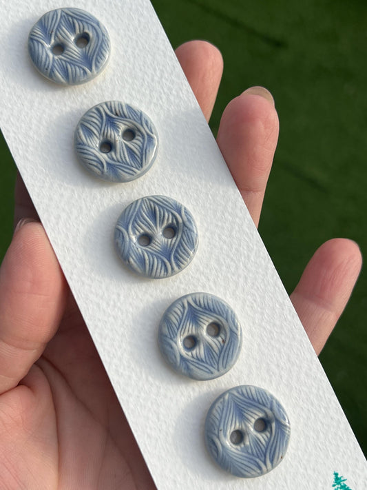 Blue Ceramic Buttons for Sewing Handmade Button Set