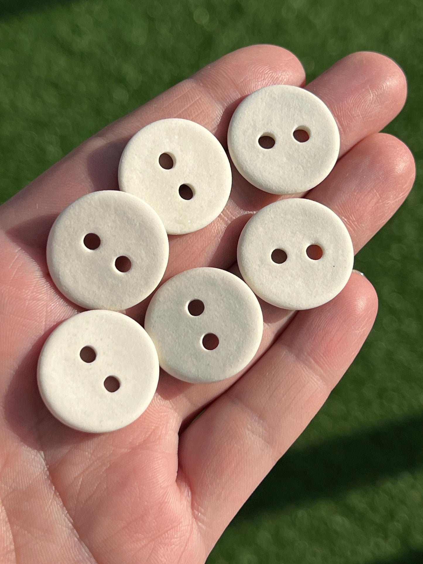 Handmade Blue Glaze Porcelain Buttons | Artisan Ceramic Buttons | 22mm | Set of 6