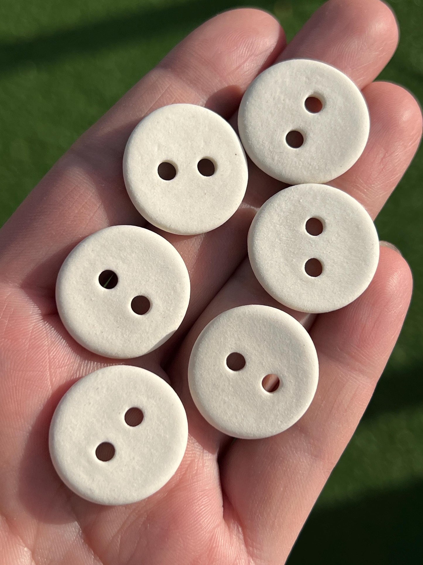 Pink Ceramic Buttons for Sewing Handmade Porcelain Button Set
