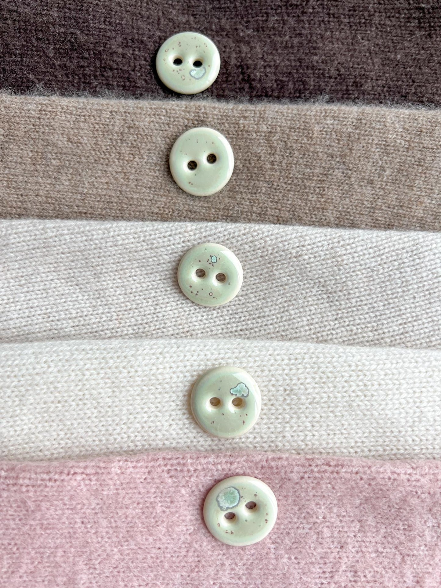 Mint Green Ceramic Buttons for Sewing Handmade Porcelain Button Set