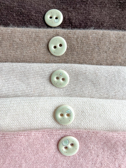 Mint Green Ceramic Buttons for Sewing Handmade Porcelain Button Set