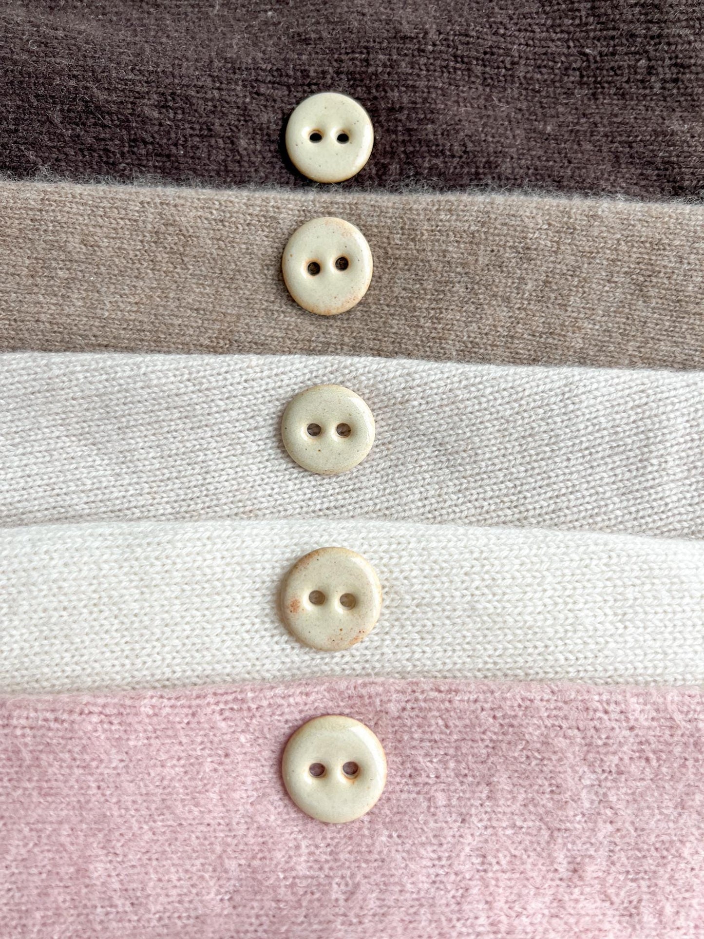Cashmere Cream Porcelain Buttons - Set of 5