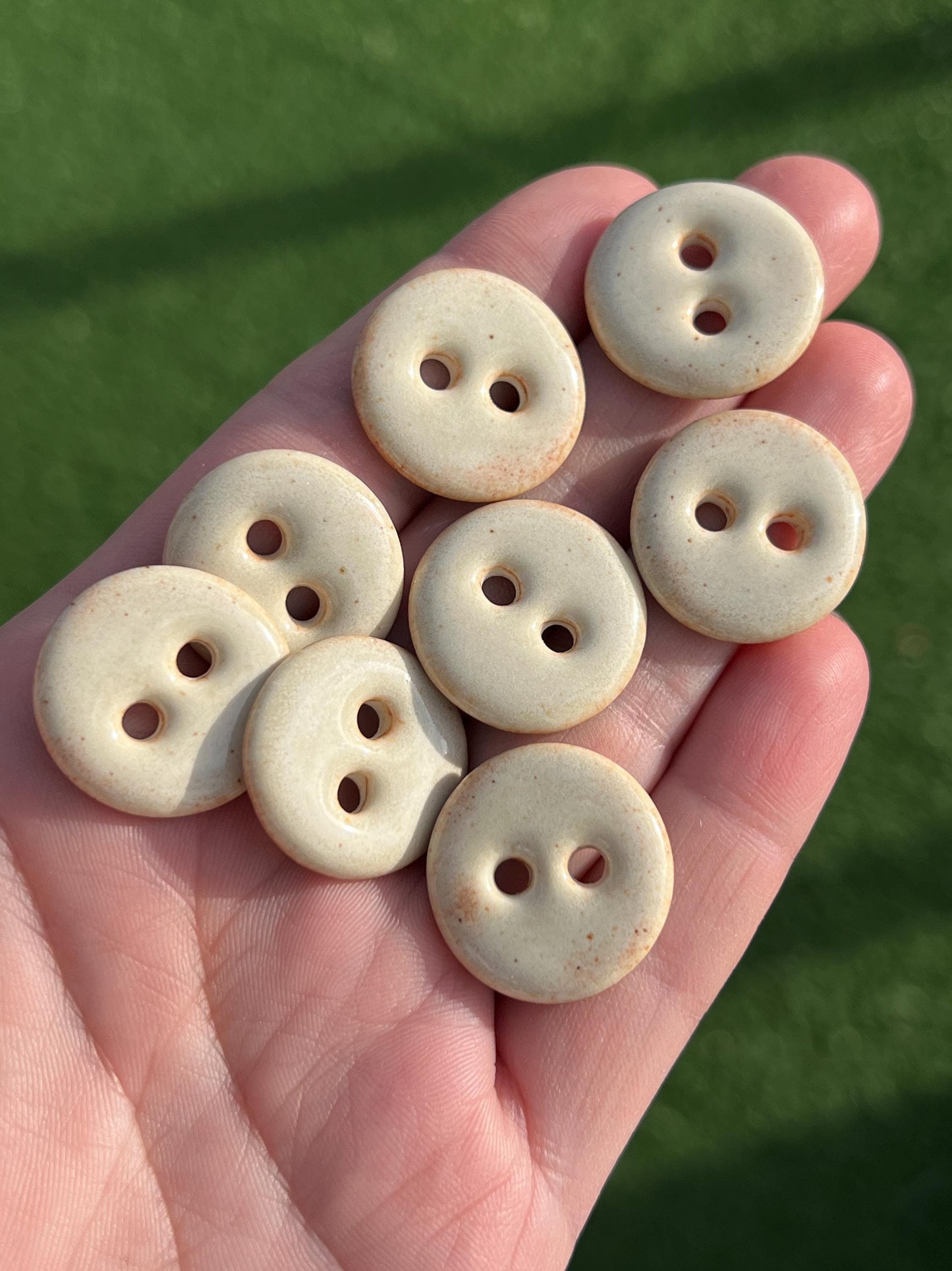 Cashmere Cream Porcelain Buttons - Set of 5