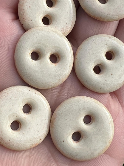 Cashmere Cream Porcelain Buttons - Set of 5