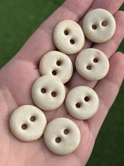 Cashmere Cream Porcelain Buttons - Set of 5