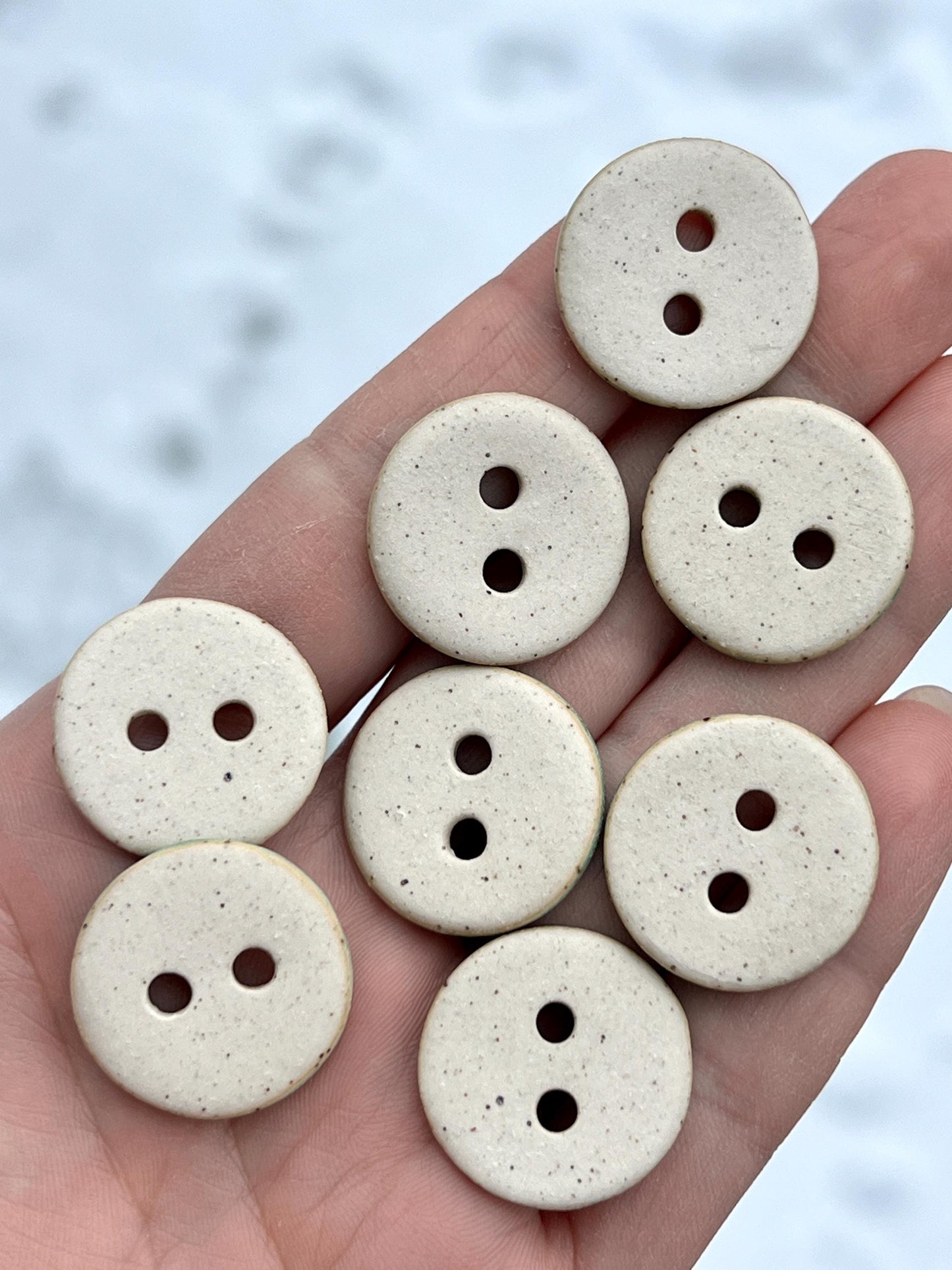 Green Ceramic Buttons Stoneware Sewing Buttons Handmade Button Set