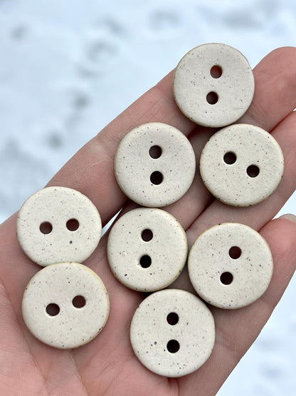 Green Ceramic Buttons Stoneware Sewing Buttons Handmade Button Set