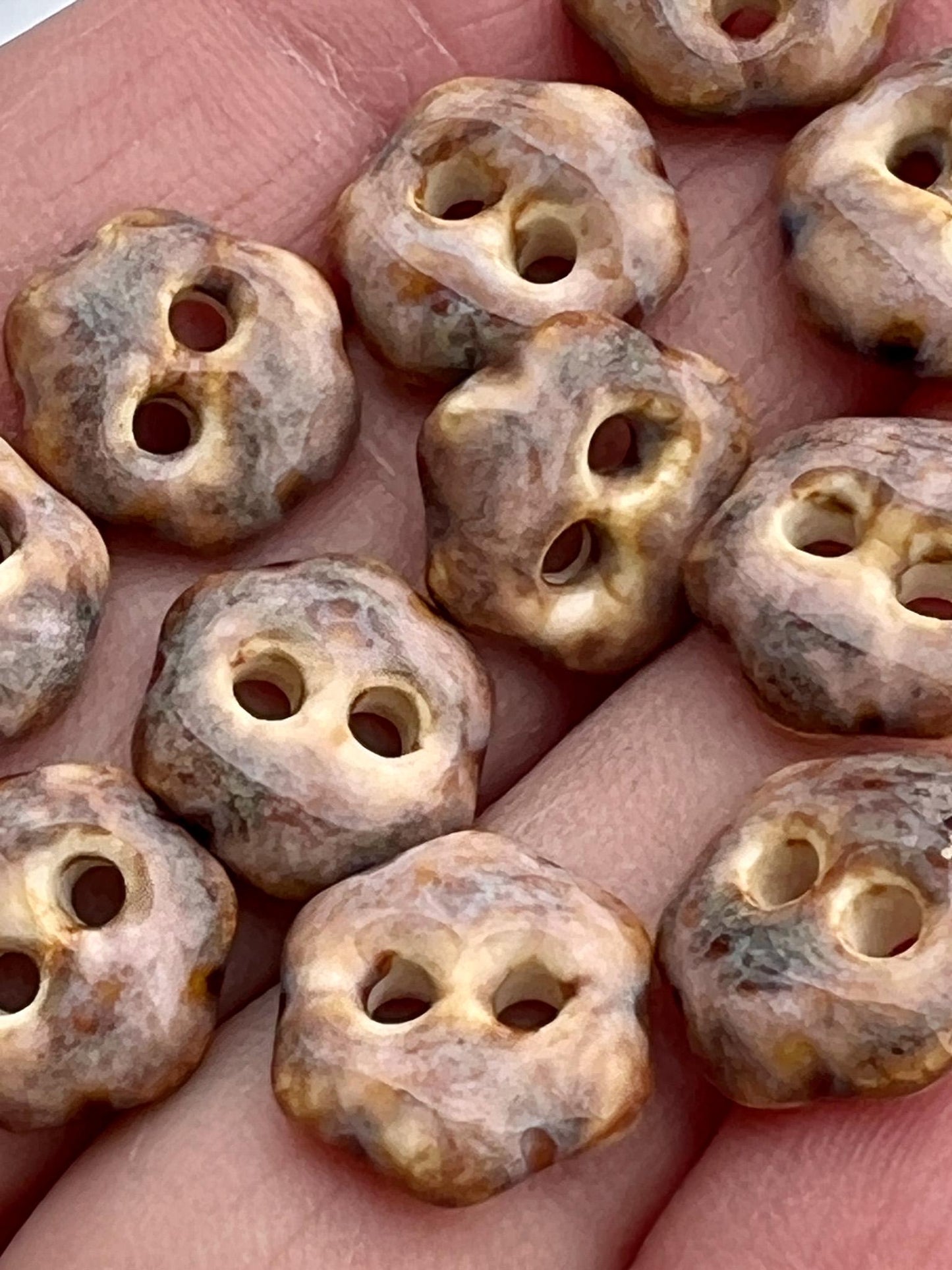 Brown Ceramic Buttons Handmade Calico Porcelain Sewing Notions