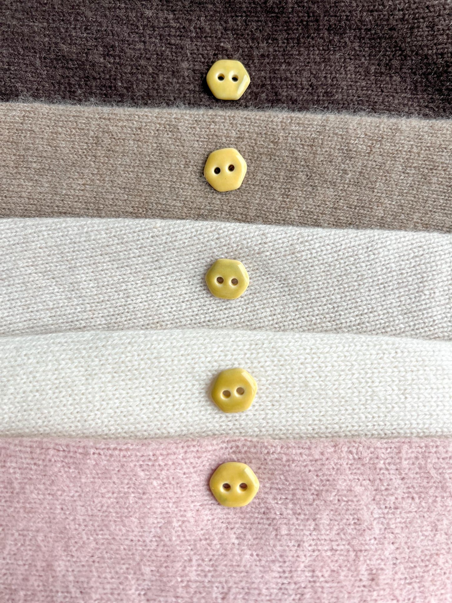 Yellow Ceramic Buttons for Sewing Handmade Small Button Set