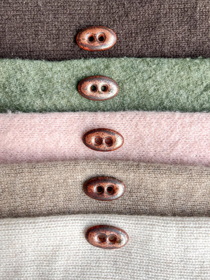 Brown Copper Ceramic Buttons for Sewing Handmade Oval Button Set