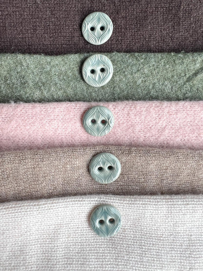 Grey Ceramic Buttons for Sewing Handmade Button Set
