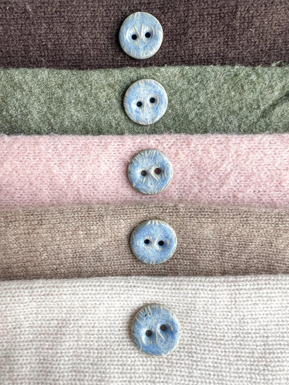 Blue Ceramic Buttons for Sewing Handmade Button Set