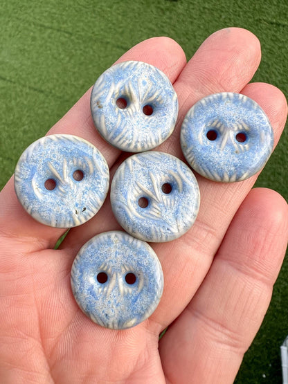 Blue Ceramic Buttons for Sewing Handmade Button Set