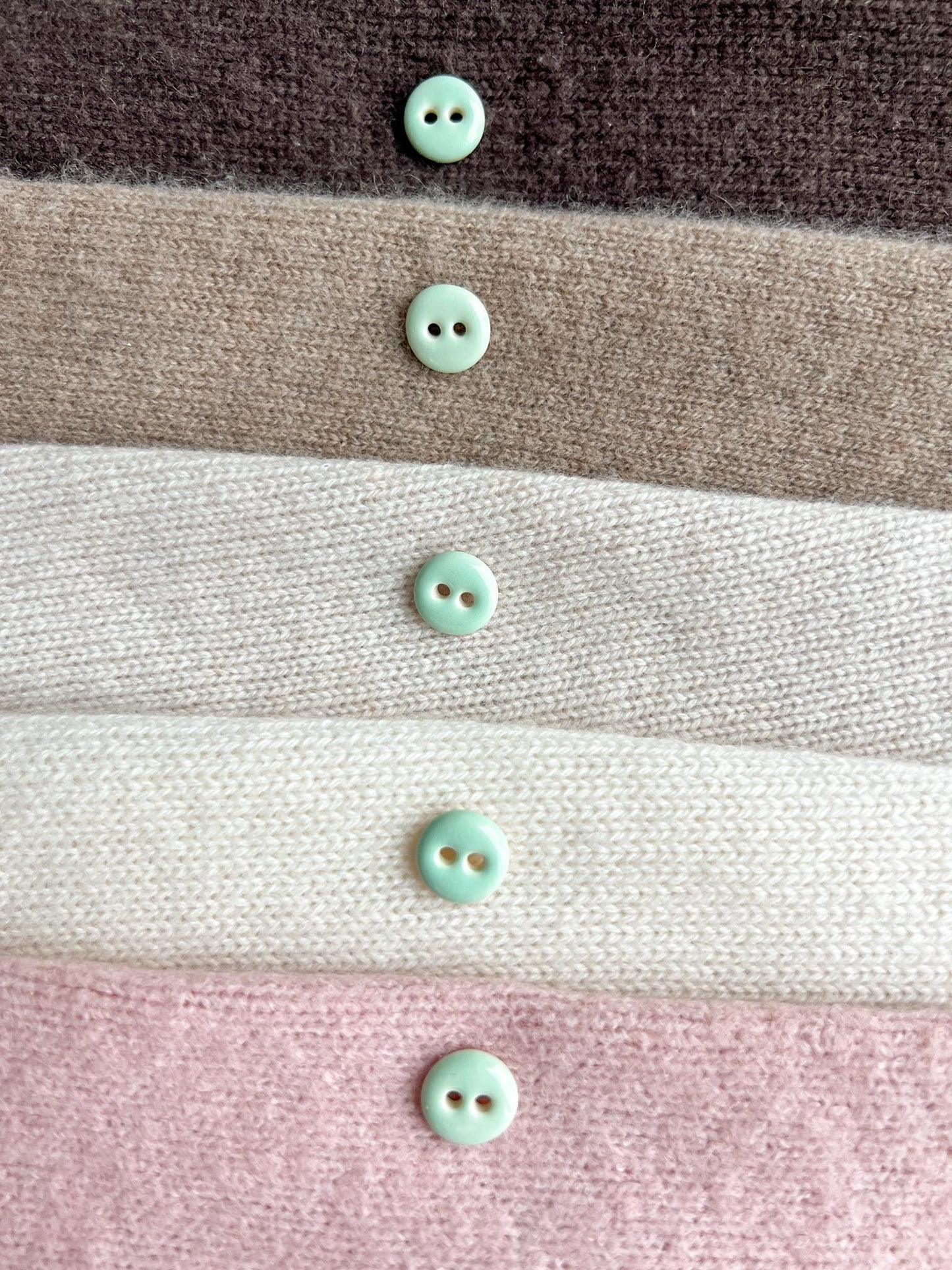 Mint Green Ceramic Buttons for Sewing Handmade Small Button Set
