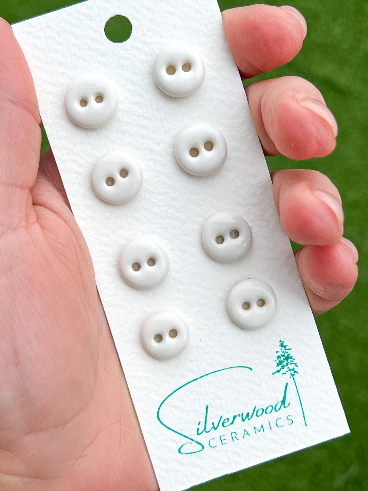White Ceramic Buttons for Sewing Handmade Small Button Set