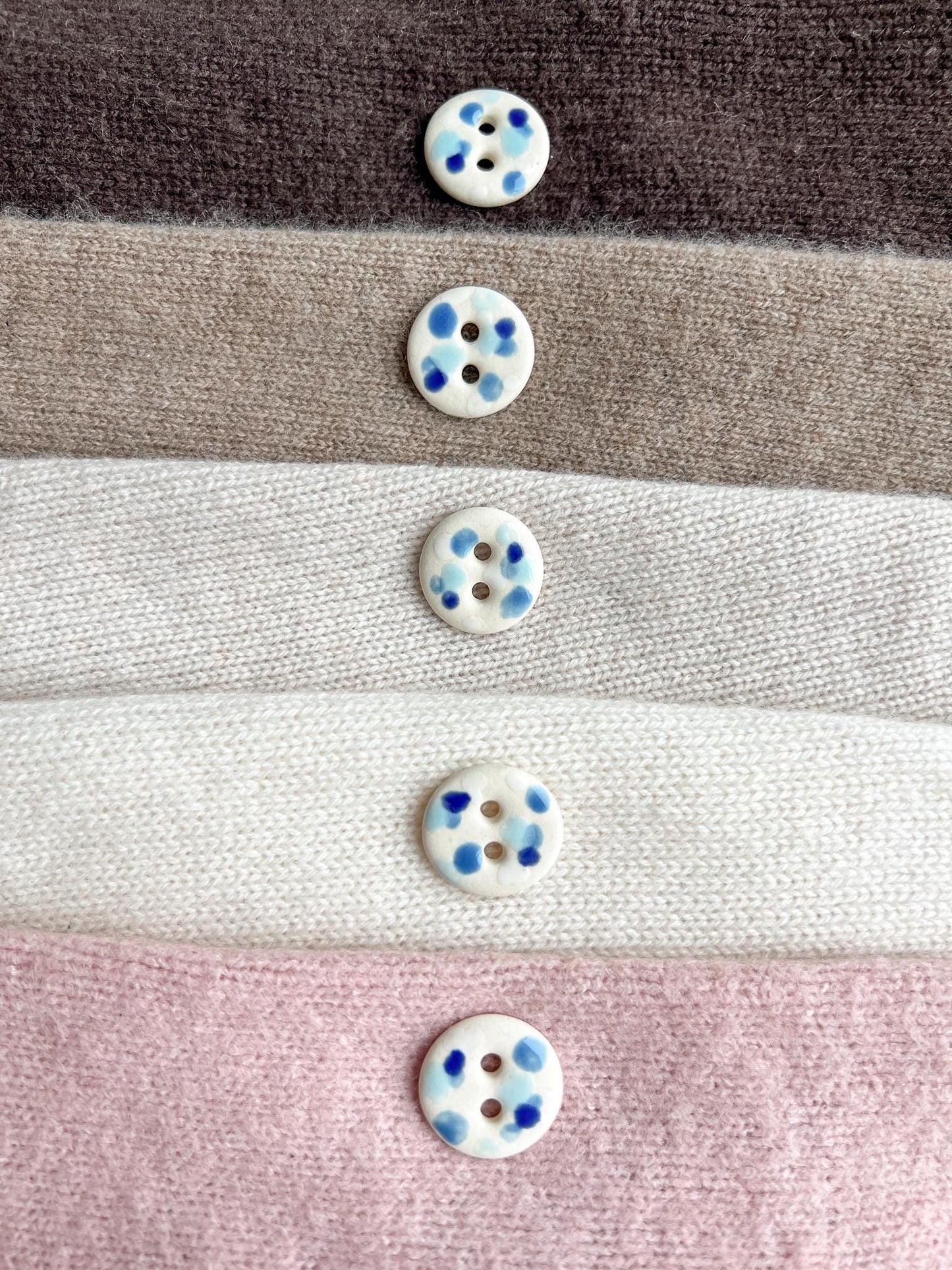 Handmade Blue Glaze Porcelain Buttons | Artisan Ceramic Buttons | 22mm | Set of 6