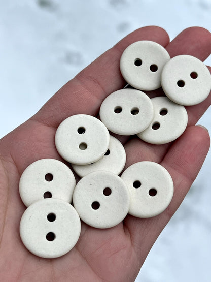 Mint Green Ceramic Buttons for Sewing Handmade Porcelain Button Set