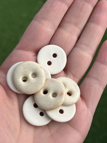 Cashmere Cream Porcelain Buttons - Set of 5