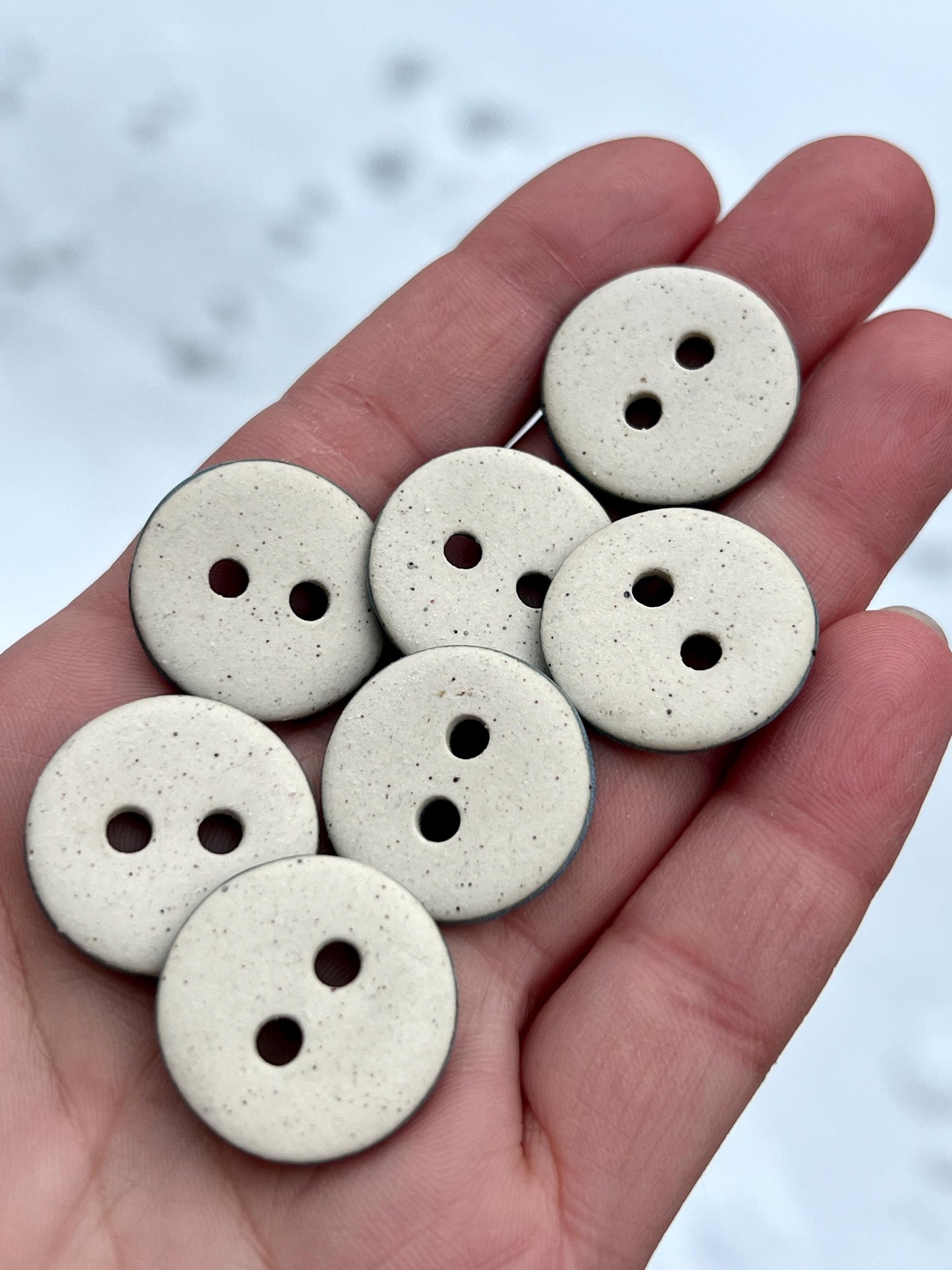 Blue Ceramic Buttons for Sewing Handmade Satin Finish Button Set