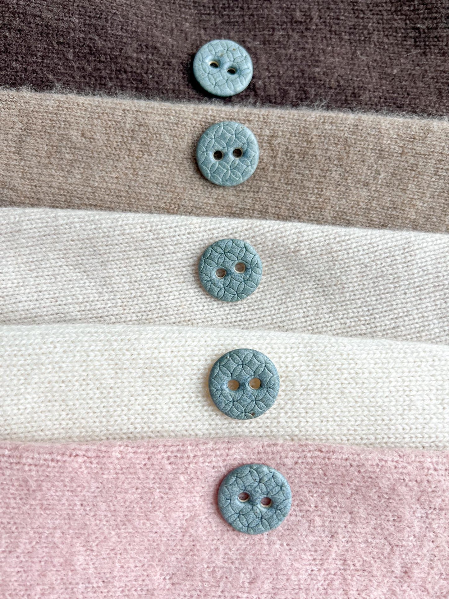 Blue Ceramic Buttons for Sewing Handmade Satin Finish Button Set