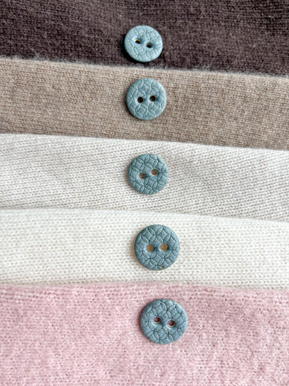 Blue Ceramic Buttons for Sewing Handmade Satin Finish Button Set