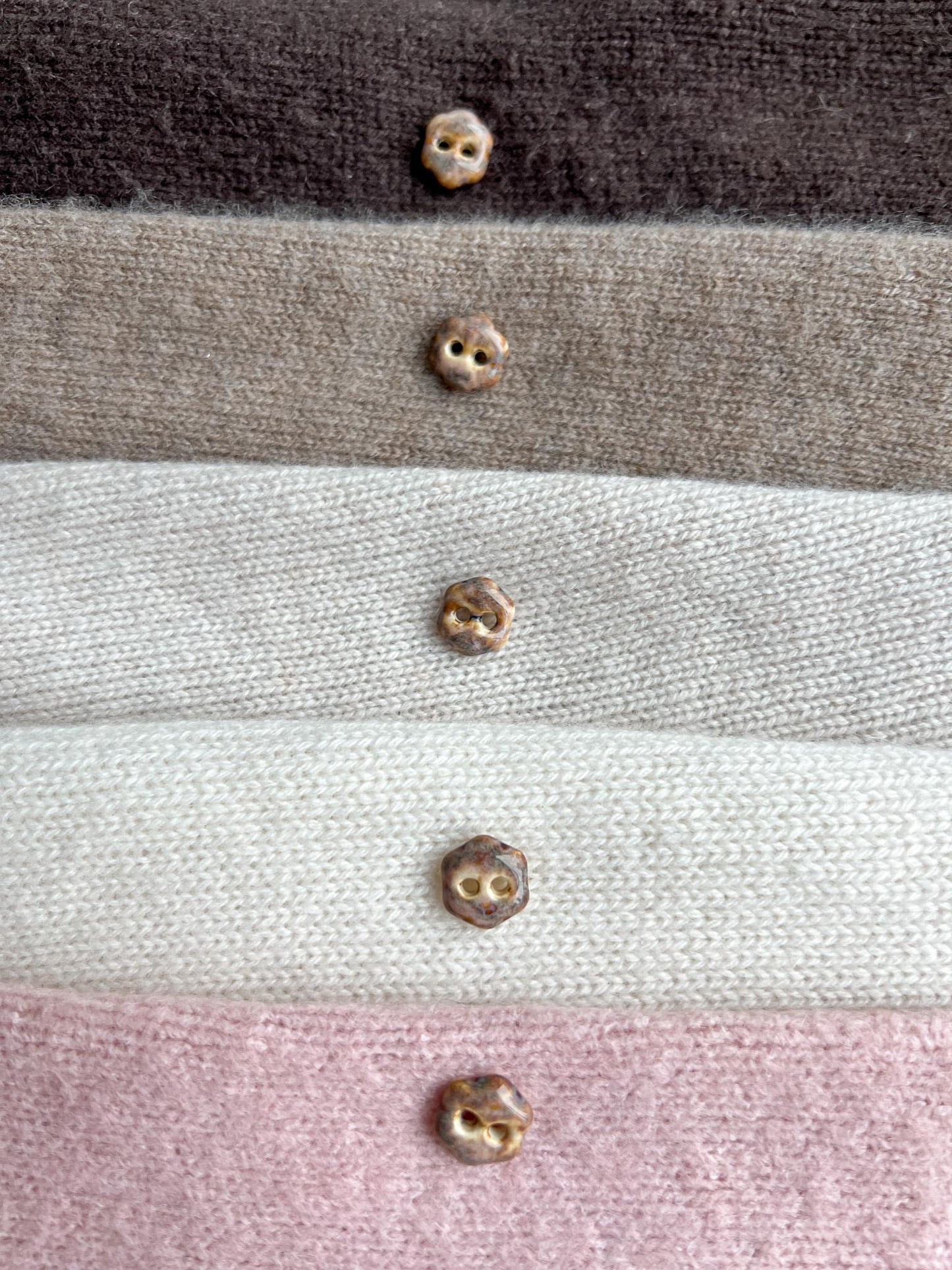 Brown Ceramic Buttons Handmade Calico Porcelain Sewing Notions