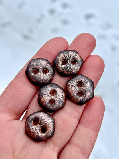 Handmade Copper Ceramic Buttons Sewing Knitting Decorative Notions