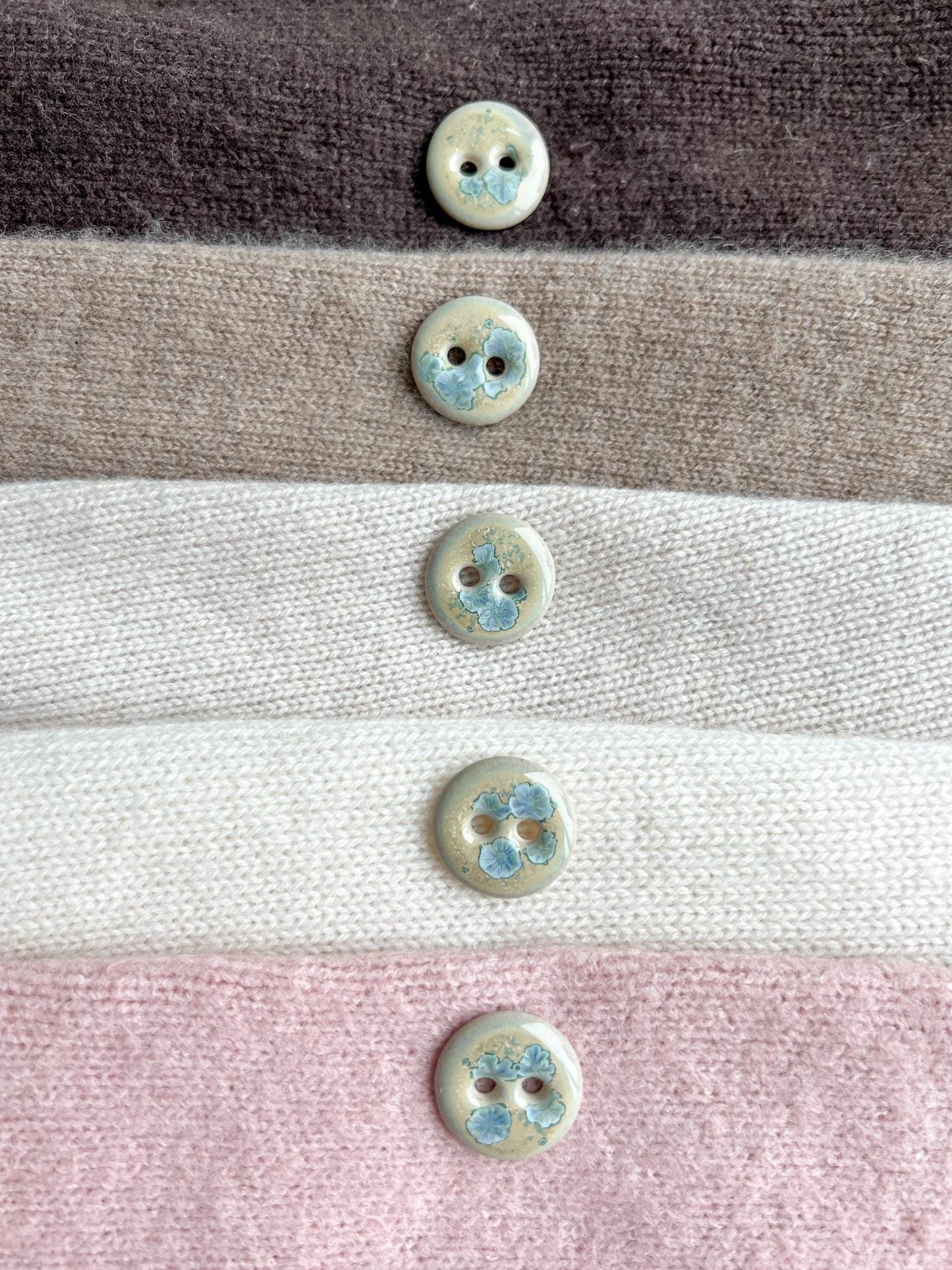 Ceramic Buttons Crystalline Glaze Blue Yellow Sewing Knitting