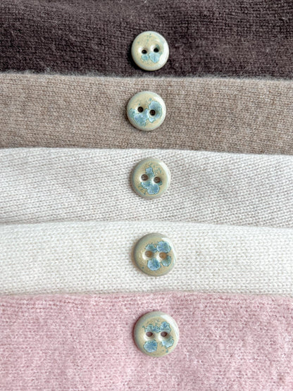 Ceramic Buttons Crystalline Glaze Blue Yellow Sewing Knitting