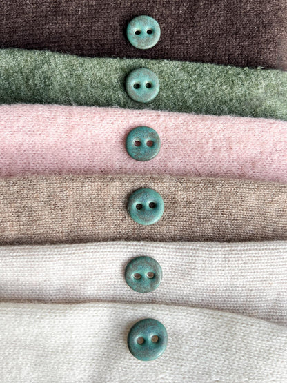 Green Ceramic Buttons for Sewing Knitting Handmade Button Set