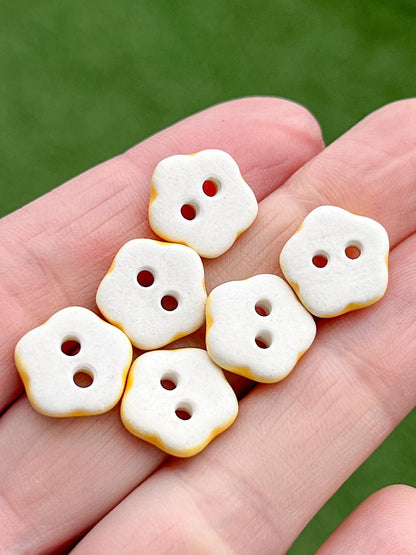 Yellow Porcelain Star Buttons Handmade Ceramic Sewing Notions