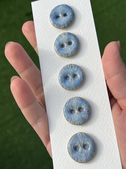 Blue Ceramic Buttons for Sewing Handmade Button Set