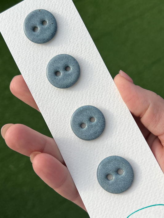Blue Ceramic Buttons for Sewing Handmade Button Set
