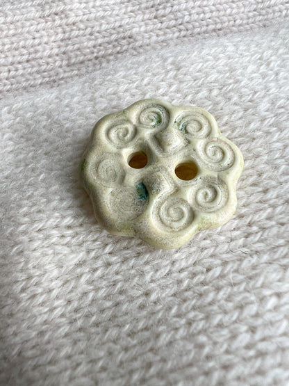 Ivory Green Ceramic Buttons for Sewing Handmade Button Set