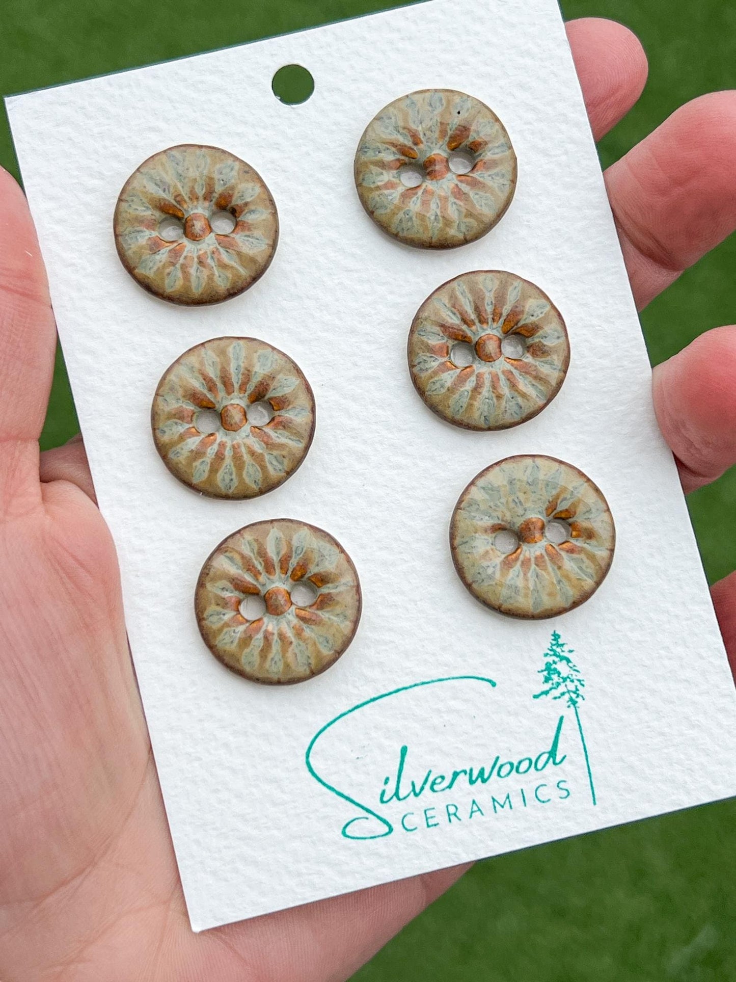 Iron Brown Ceramic Buttons for Sewing Handmade Button Set