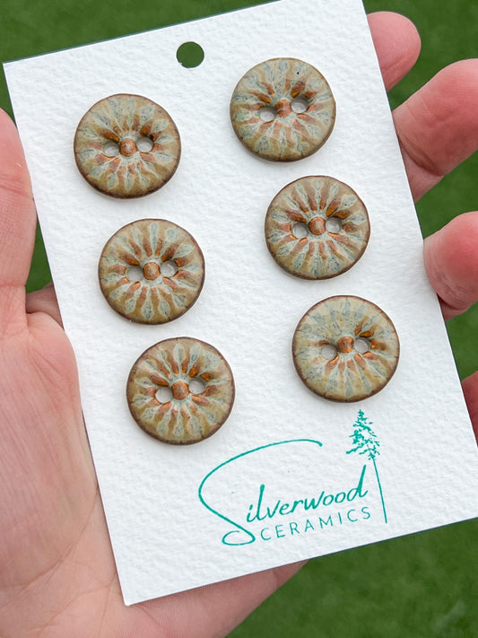Iron Brown Ceramic Buttons for Sewing Handmade Button Set