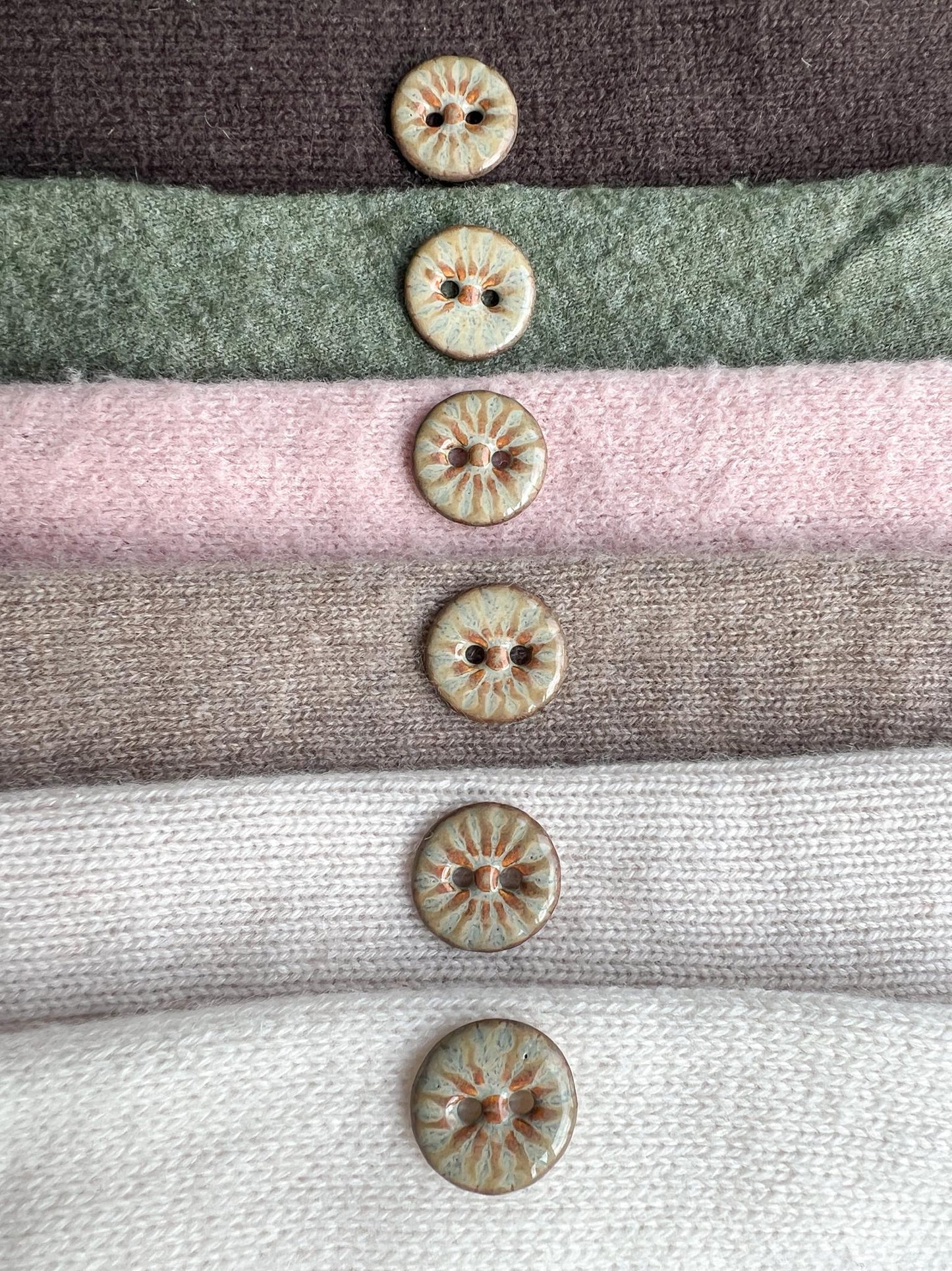Iron Brown Ceramic Buttons for Sewing Handmade Button Set