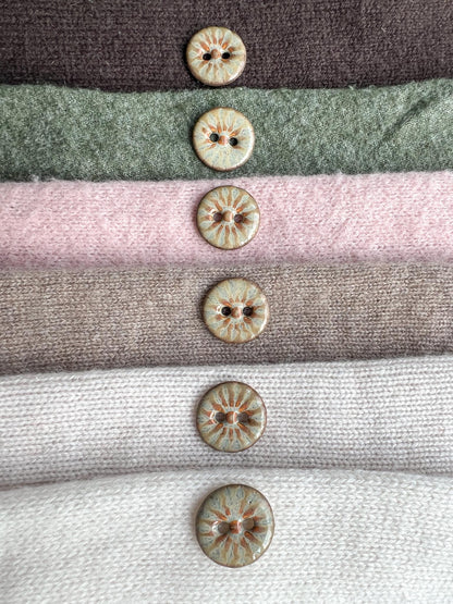 Iron Brown Ceramic Buttons for Sewing Handmade Button Set