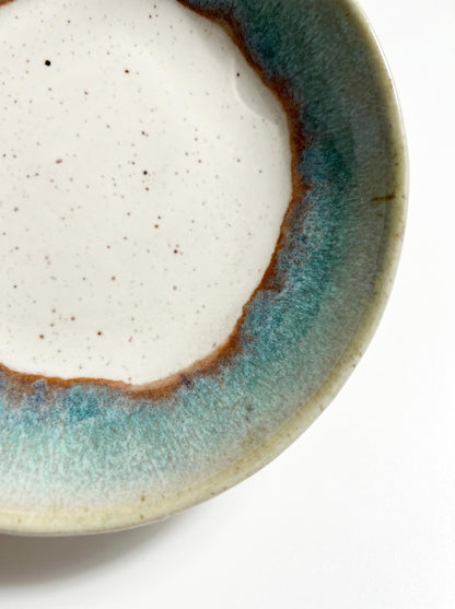 Turquoise Speckled Stoneware Ring Dish