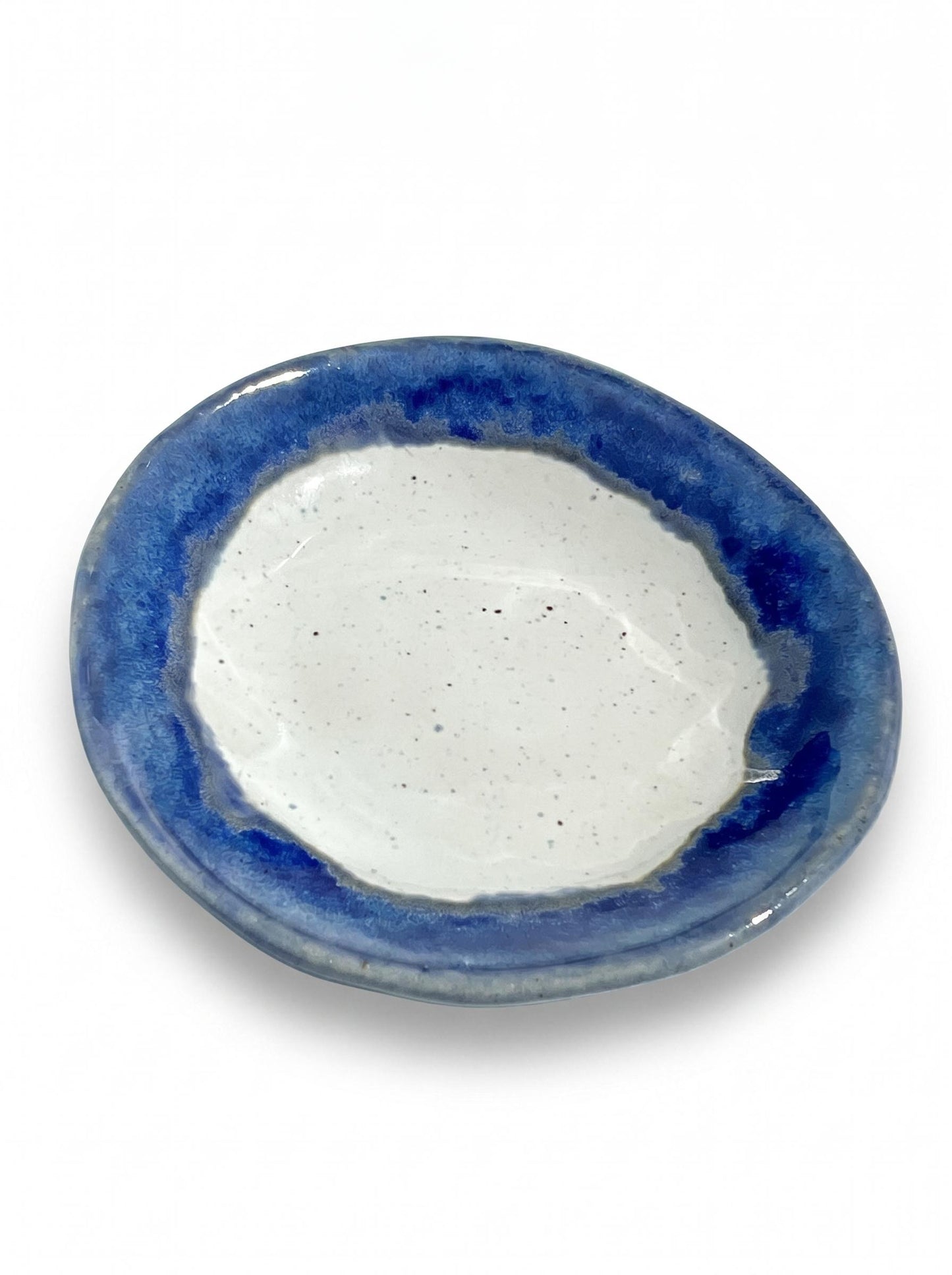 Cobalt Speckled Stoneware Ring Dish