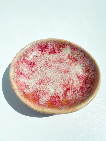 Blush Speckled Stoneware Ring Dish